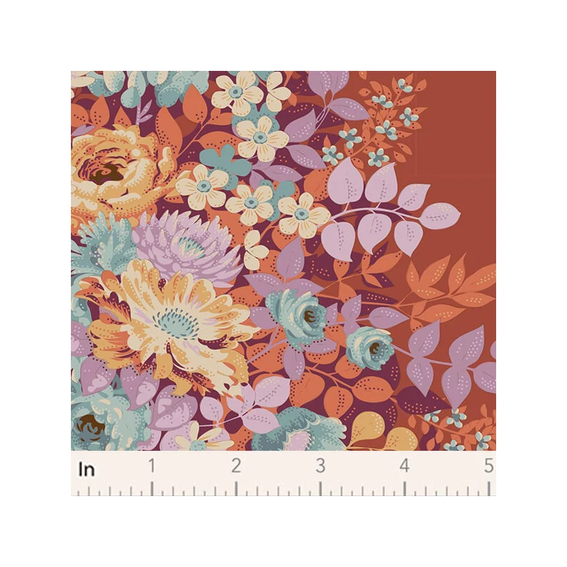 Patchworková tkanina - Tilda Chic Escape - Whimsyflower rust 100458