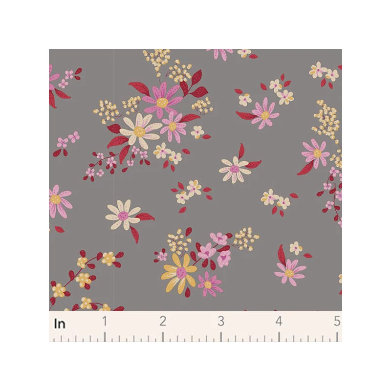 Patchworková tkanina - Tilda Chic Escape - Daisyfield grey 110052