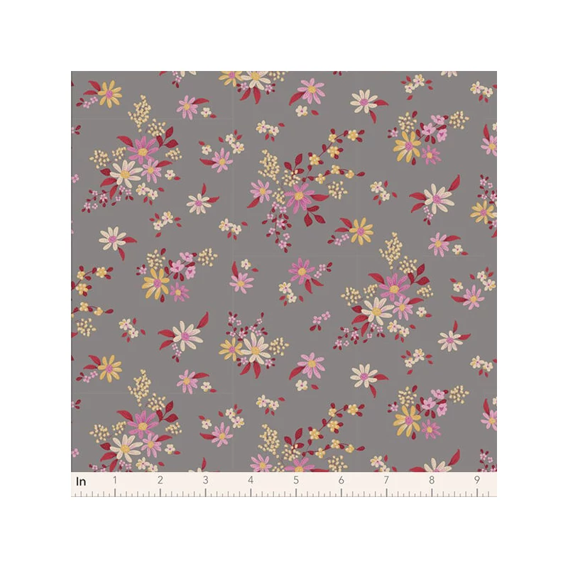 Patchworková tkanina - Tilda Chic Escape - Daisyfield grey 110052