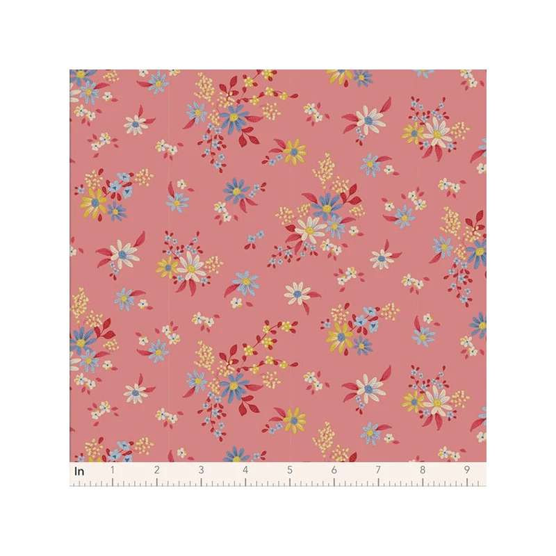 Patchworková tkanina - Tilda Chic Escape - Daisyfield pink 110055