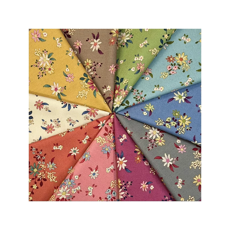 Patchworková tkanina - Tilda Chic Escape - Daisyfield ginger 110056