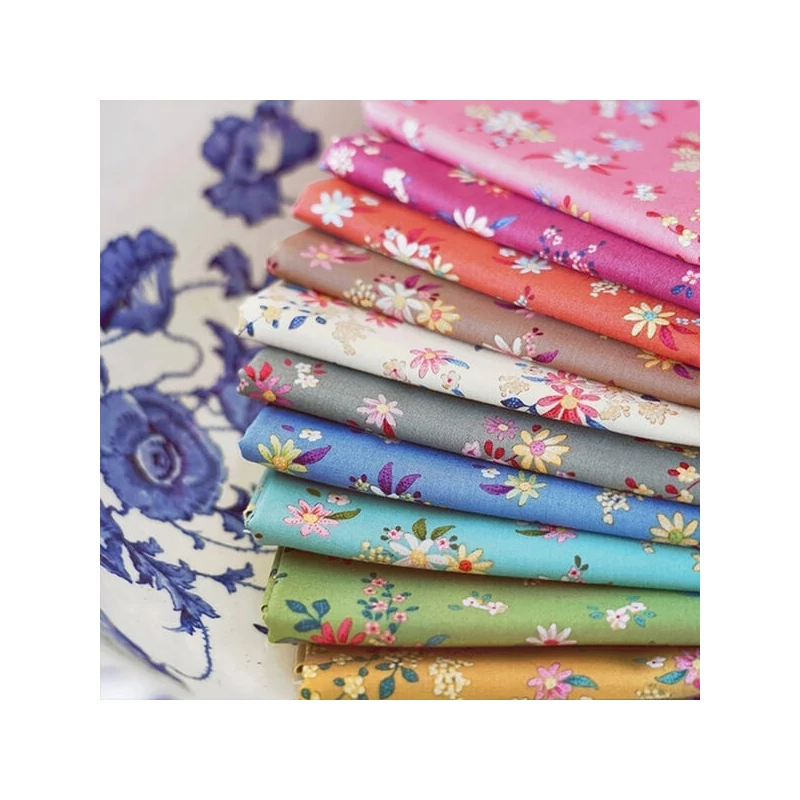 Patchworková tkanina - Tilda Chic Escape - Daisyfield ginger 110056