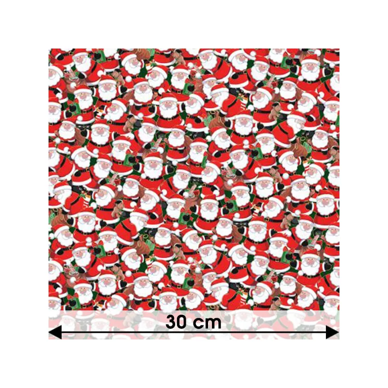 Patchworková tkanina - Makower - Christmas 23 Santa Crowd  2587-1