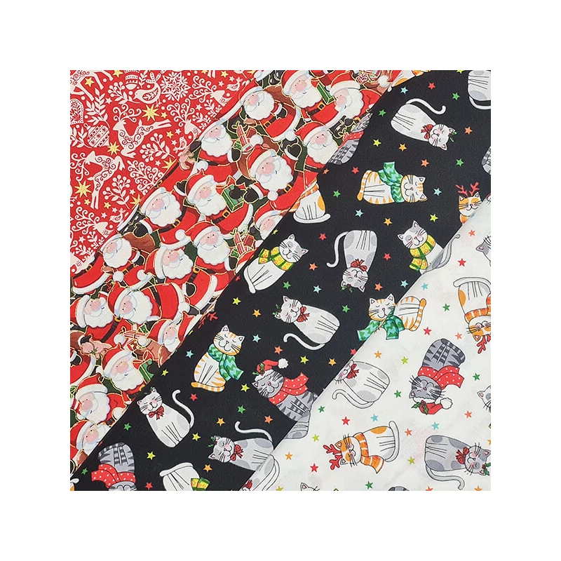 Patchworková tkanina - Makower - Christmas Scandi Folk Red  2459-R