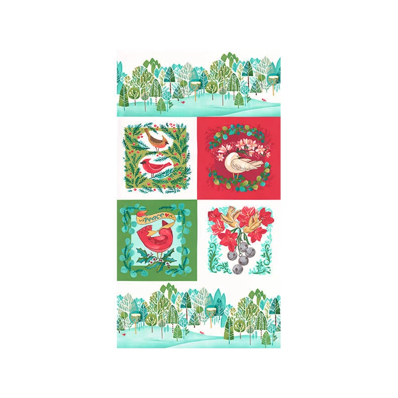 Patchworková tkanina - Moda - Winterly by Robin Pickens 48766-11 Panel, 60cm