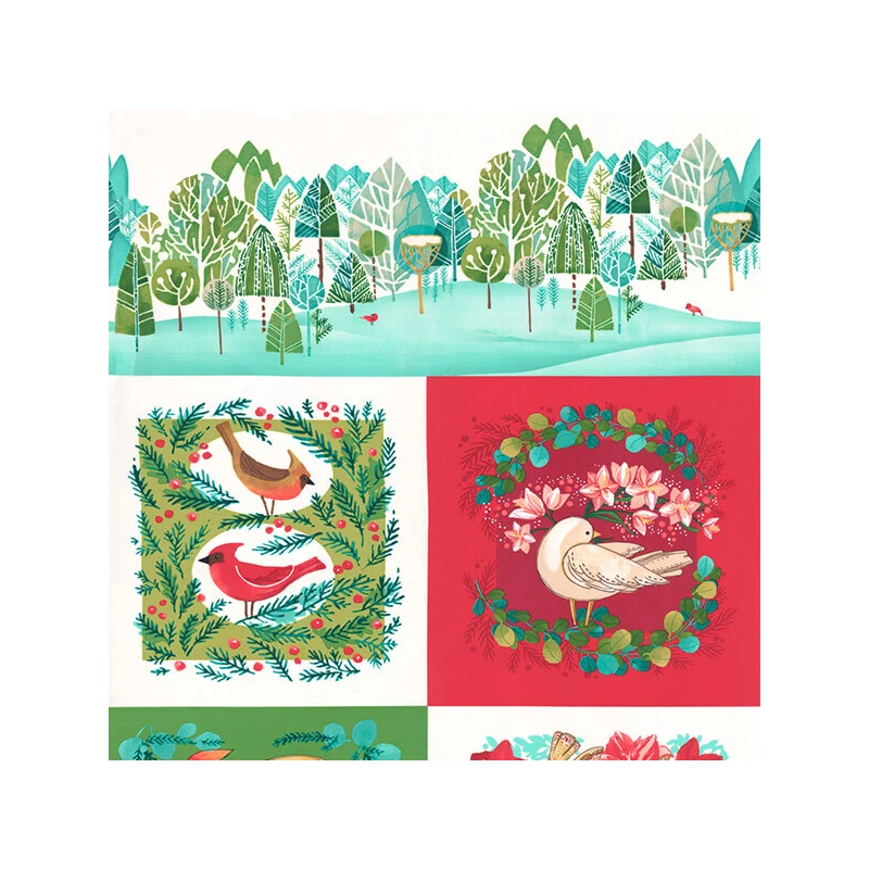 Patchworková tkanina - Moda - Winterly by Robin Pickens 48766-11 Panel, 60cm