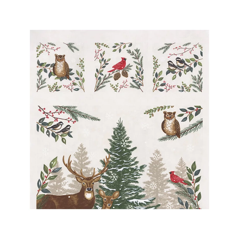 Patchworková tkanina - Moda - Woodland Winter by Deb Strain 56099-11 Panel, 60 cm