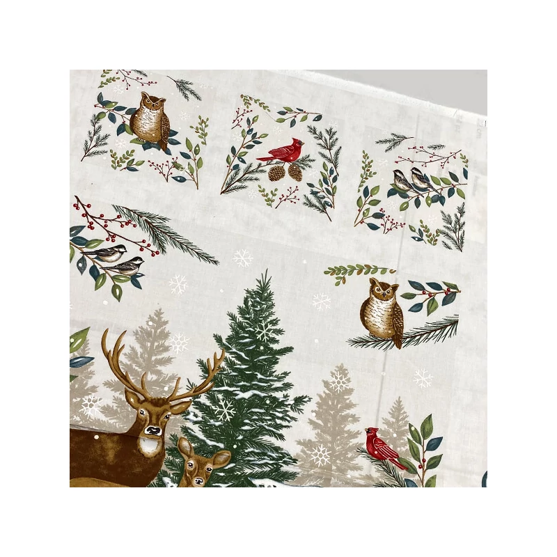 Patchworková tkanina - Moda - Woodland Winter by Deb Strain 56099-11 Panel, 60 cm