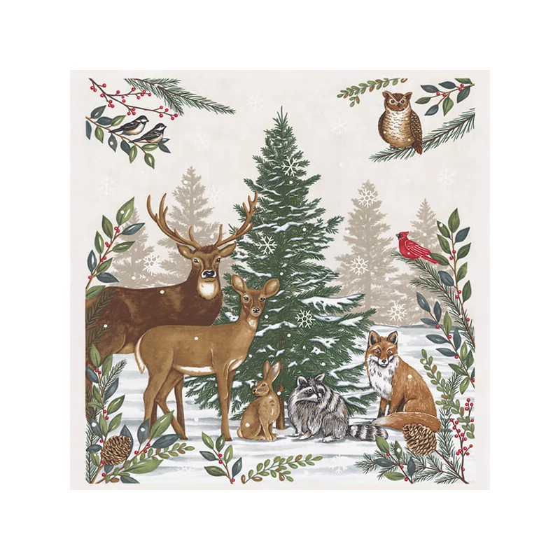 Patchworková tkanina - Moda - Woodland Winter by Deb Strain 56099-11 Panel, 60 cm