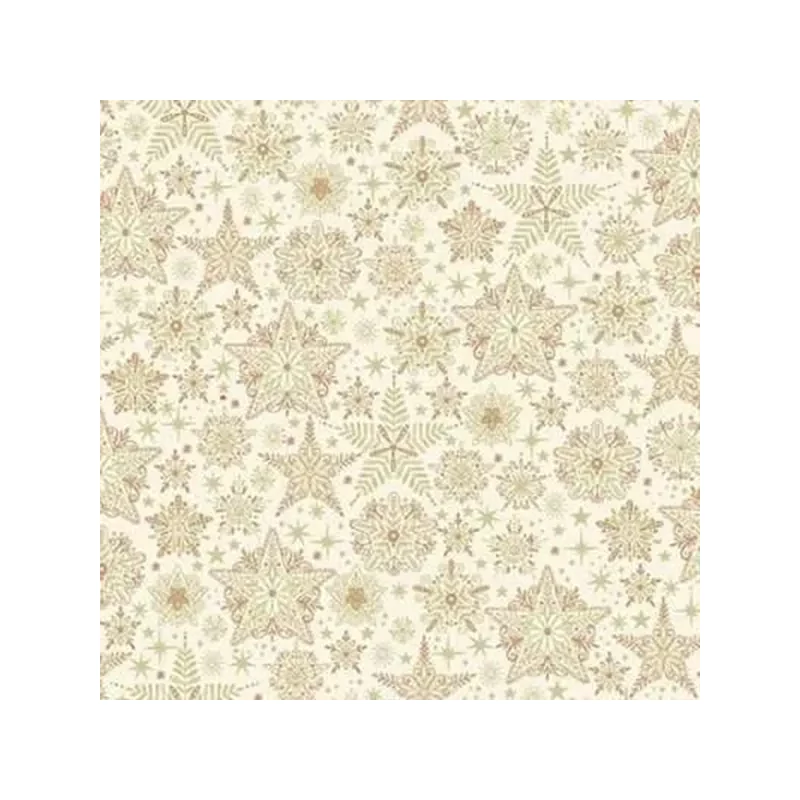 Patchworková tkanina - Makower - Good Tidings Frosty Cream 106/Q