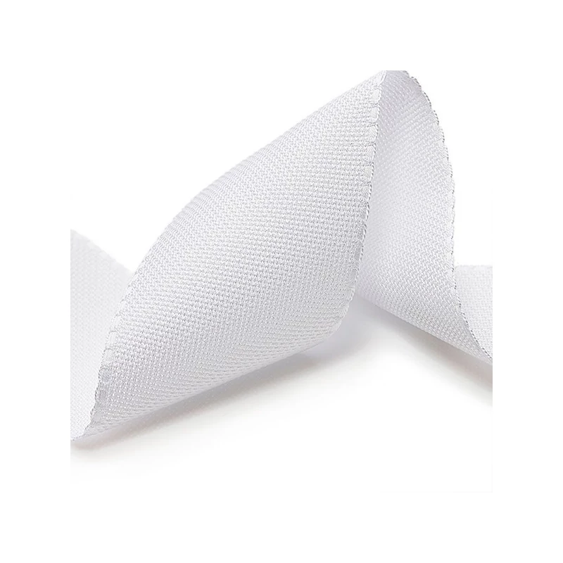 Kongré, krížiková vyšívacia stuha Aida, 16 count, šírka 8,5 cm - biela