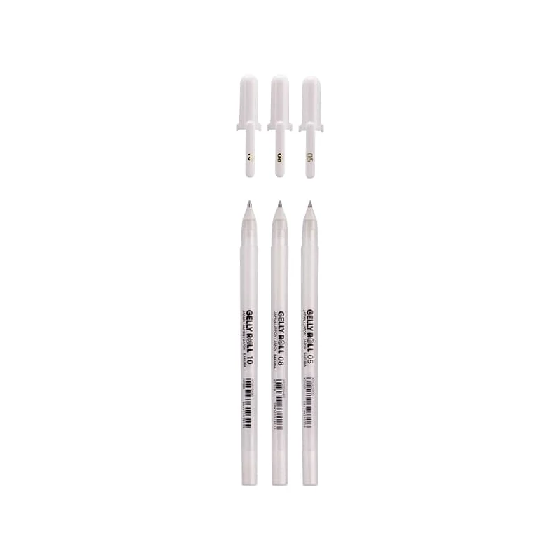 Sada gélových pier Sakura Gelly Roll Basic – 3 ks, Bright White (05/08/10)