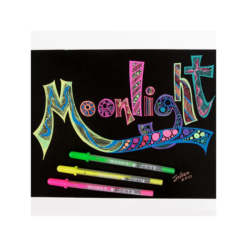 Gélové pero Sakura Gelly Roll Moonlight - 418, fluo vermillion