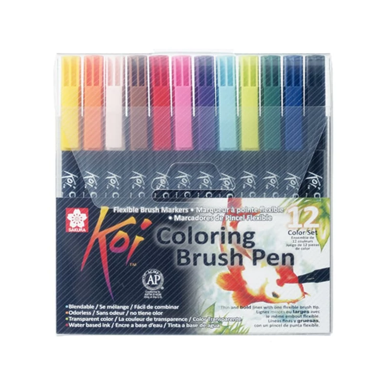 Sada štetcových popisovačov Sakura Koi Brush Pen - 12 ks