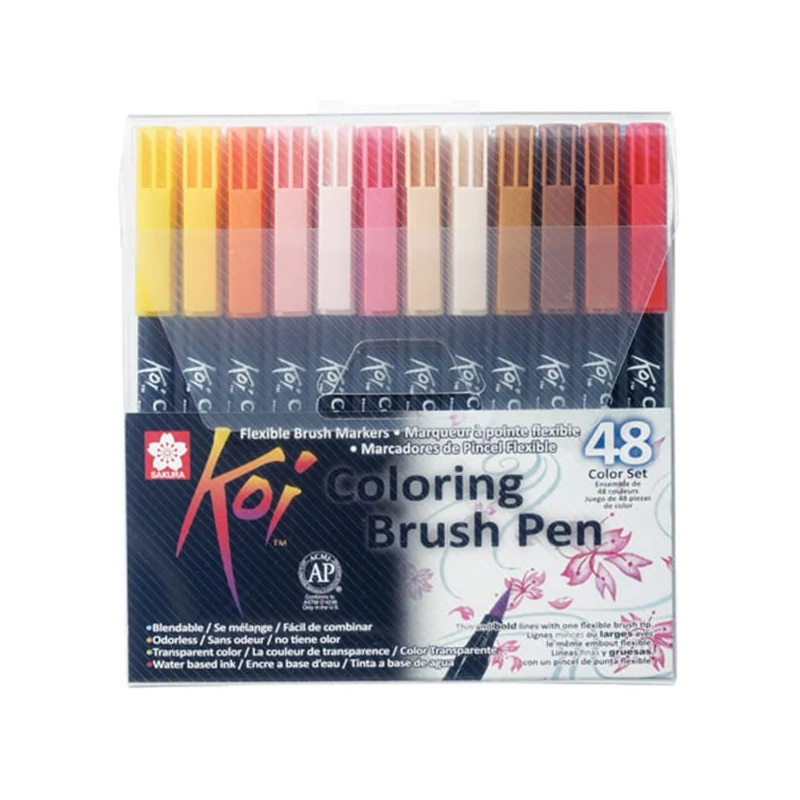 Sada štetcových popisovačov Sakura Koi Brush Pen - 48 ks