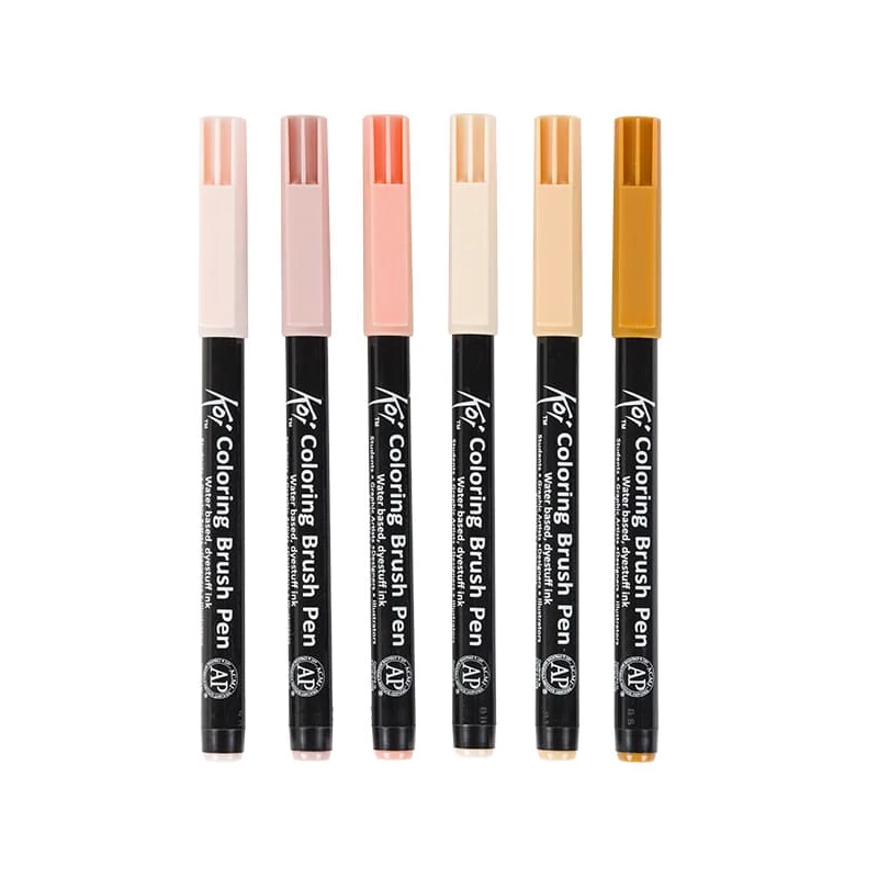 Sada štetcových popisovačov Sakura Koi Brush - 6 ks, Manga Set