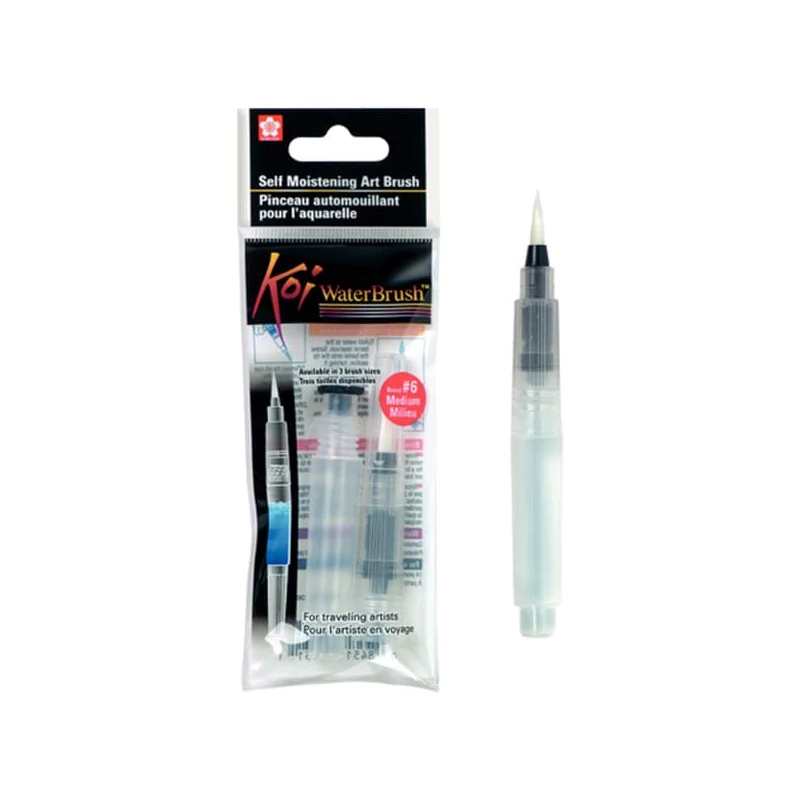 Štetec s nádržkou na vodu Sakura Koi, 4 ml - guľatý, M