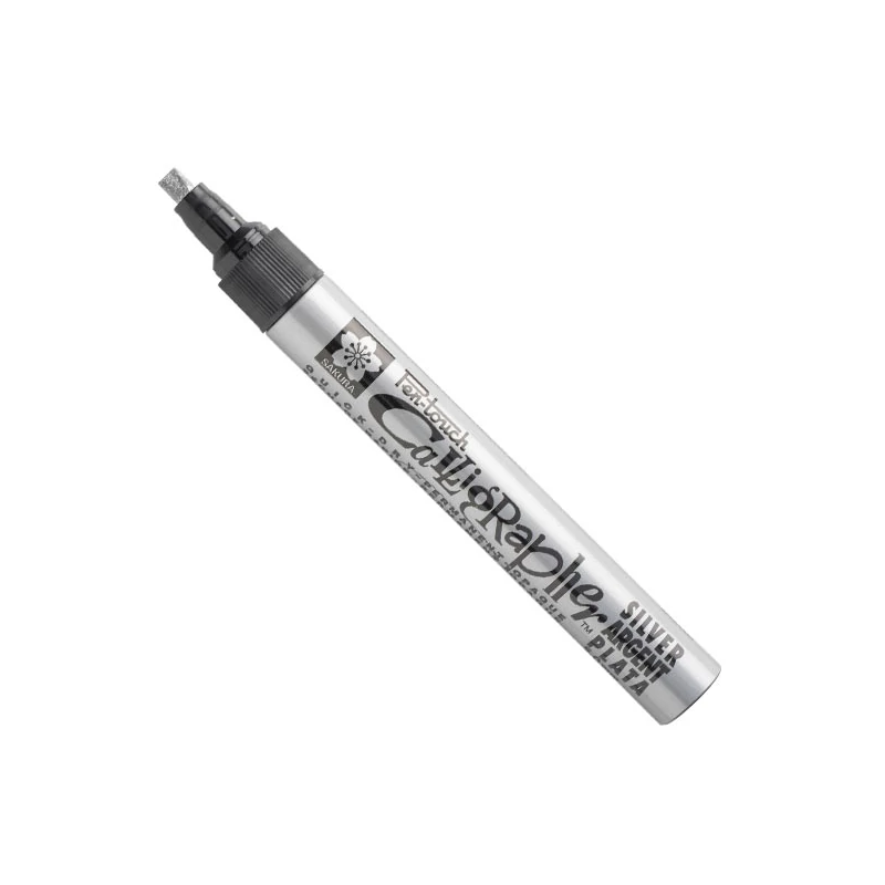 Lakový popisovač na kaligrafiu Sakura Pen-Touch Calligrapher, medium (5 mm) - silver