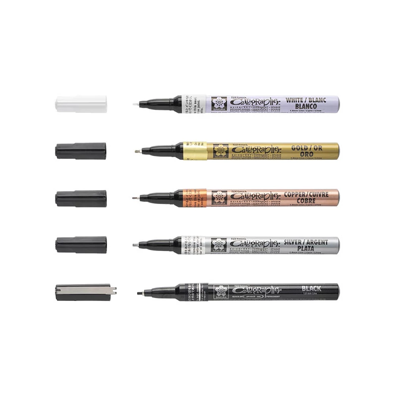 Lakový popisovač na kaligrafiu Sakura Pen-Touch Calligrapher, fine (1,8 mm) - silver