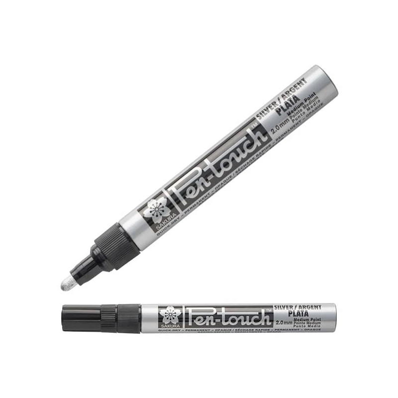 Lakový popisovač Sakura Pen-Touch, medium (2 mm) - silver