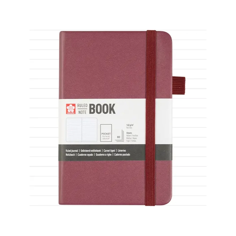 Sakura Ruled Note Book vonalas jegyzetfüzet - 9x14 cm, mulberry