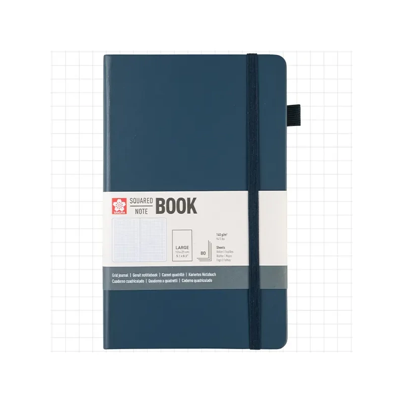 Sakura Squared Note Book štvorcový zápisník - 13x21 cm, deep indigo