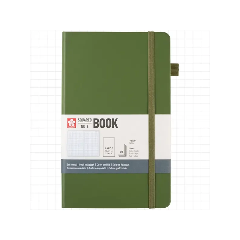 Sakura Squared Note Book štvorcový zápisník - 13x21 cm, pine needle