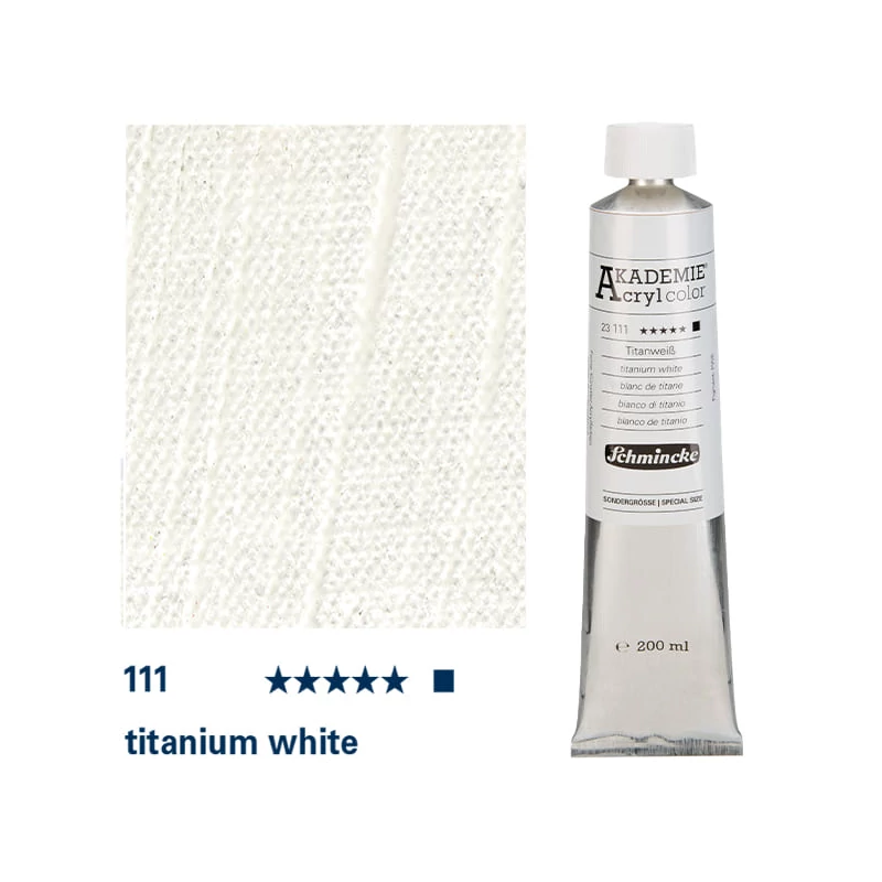 Akrylová farba Schmincke Akademie, 200 ml - 111, titanium white