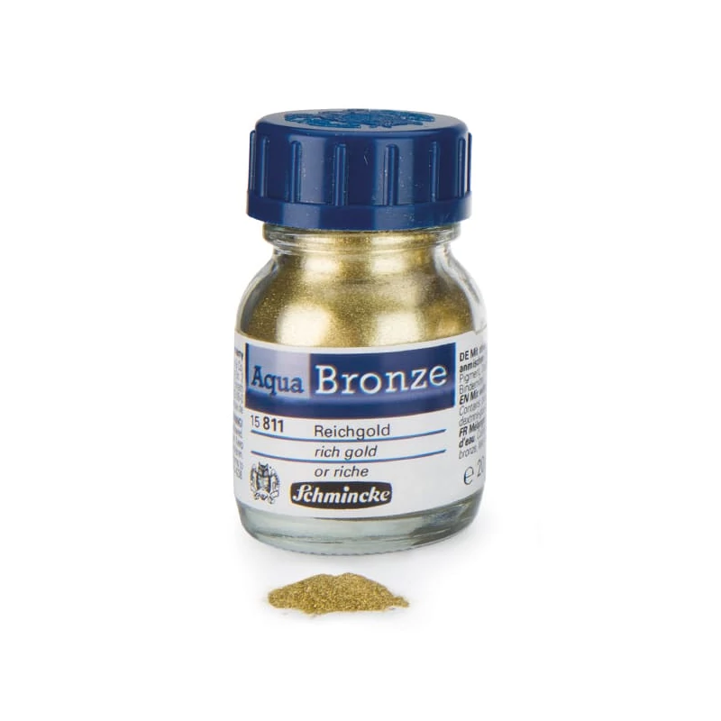 Prášok s metalickým efektom Schmincke Aqua Bronze, 20 ml - 811, rich gold