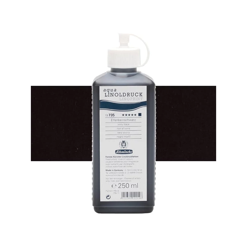 Farba na linoryt Schmincke Aqua Linoprint, 250 ml - 735, ivory black
