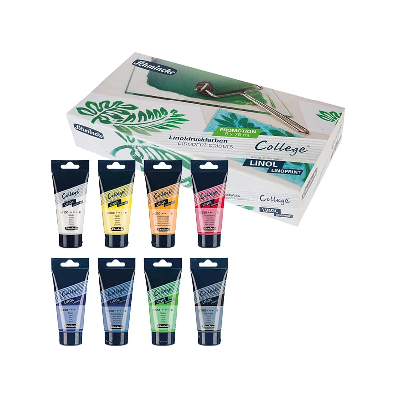 Sada farieb na linoryt Schmincke College Linol, 8x75 ml