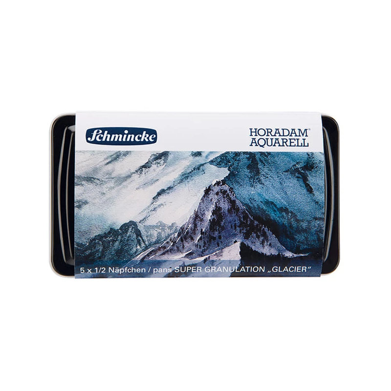 Sada akvarelových farieb Schmincke Horadam, super granulačná - 5x1/2 panvičiek + štetec, Glacier