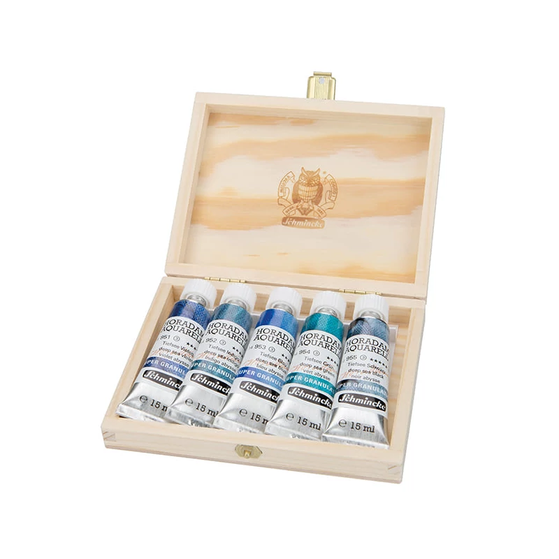 Akvarelová farba Schmincke Horadam, super granulačná - 5x15 ml, Deep sea