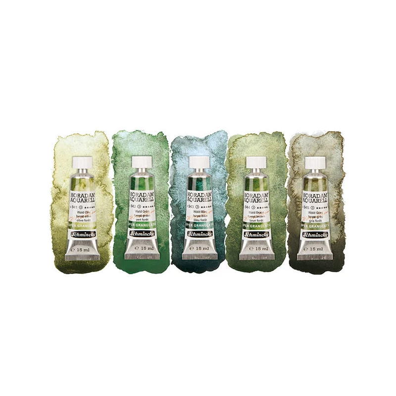 Akvarelová farba Schmincke Horadam, super granulačná - 5x15 ml, Forest