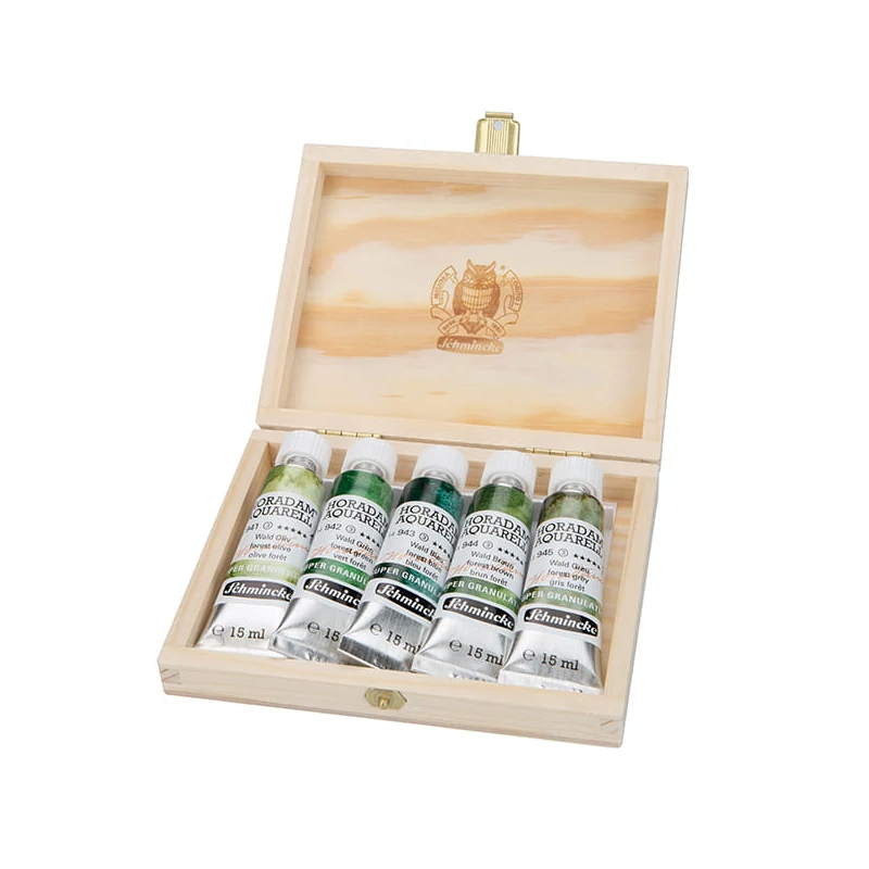 Akvarelová farba Schmincke Horadam, super granulačná - 5x15 ml, Forest