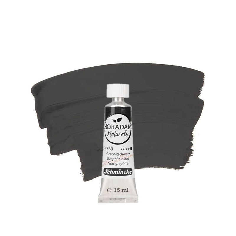 Akvarelová farba v tube Schmincke Horadam Naturals, 15 ml - 730, graphite black