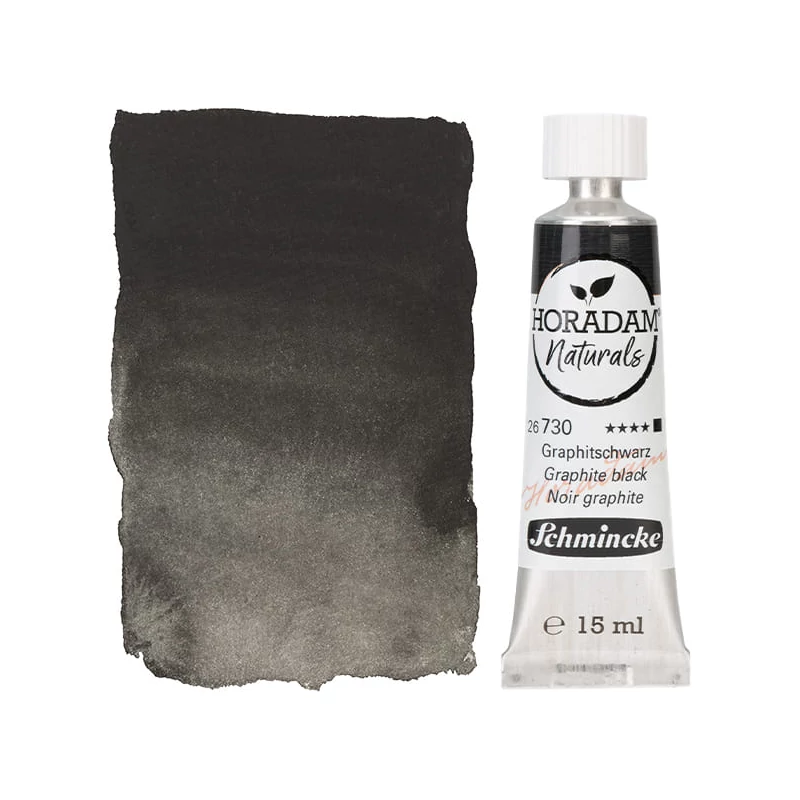 Akvarelová farba v tube Schmincke Horadam Naturals, 15 ml - 730, graphite black