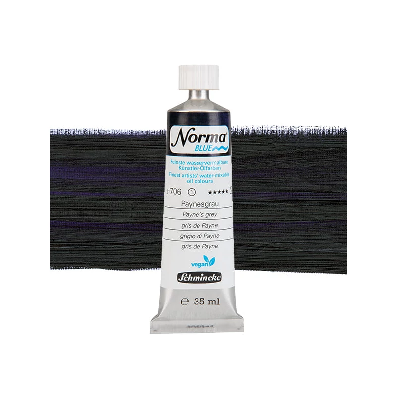 Vegánska olejová farba na vodnej báze Schmincke Norma Blue, 35 ml - 706, payne's grey