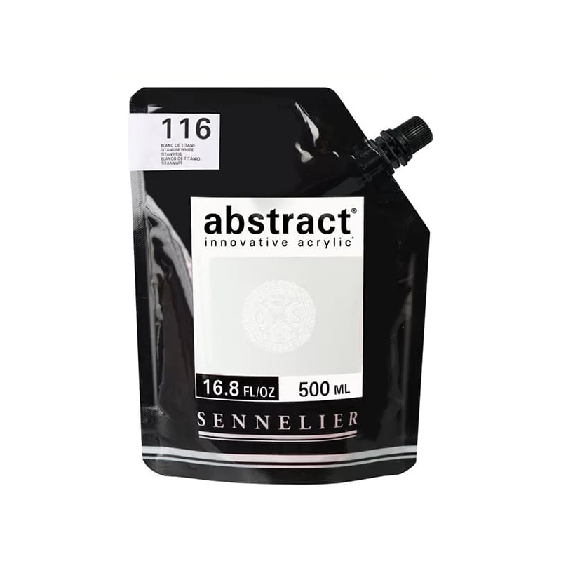 Akrylová farba Sennelier Abstract, 500 ml - 116, titanium white