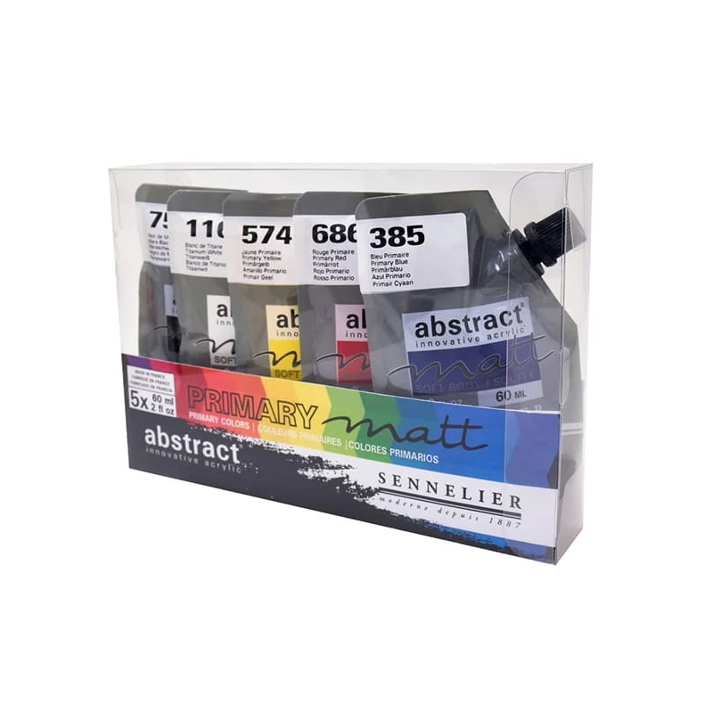 Sada akrylových farieb Sennelier Abstract Matt, 5x60 ml, Primary Set