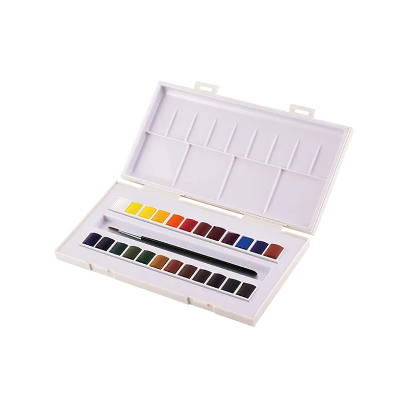 Sada akvarelových farieb Sennelier la petite Aquarelle, 24x1/2 panvičiek + štetec