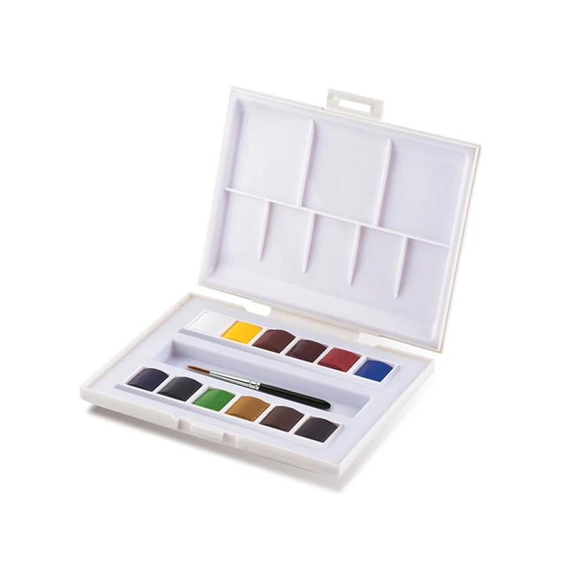 Sada akvarelových farieb Sennelier la petite Aquarelle, 12x1/2 panvičiek + štetec