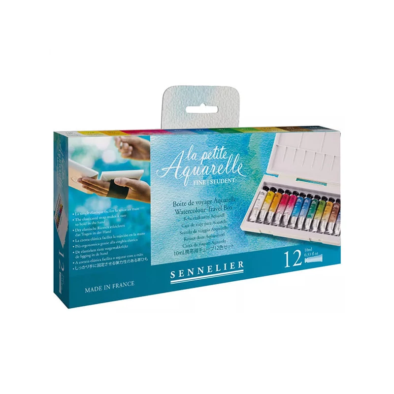 Sada akvarelových farieb Sennelier la petite Aquarelle Travel box - 12x10 ml + štetec