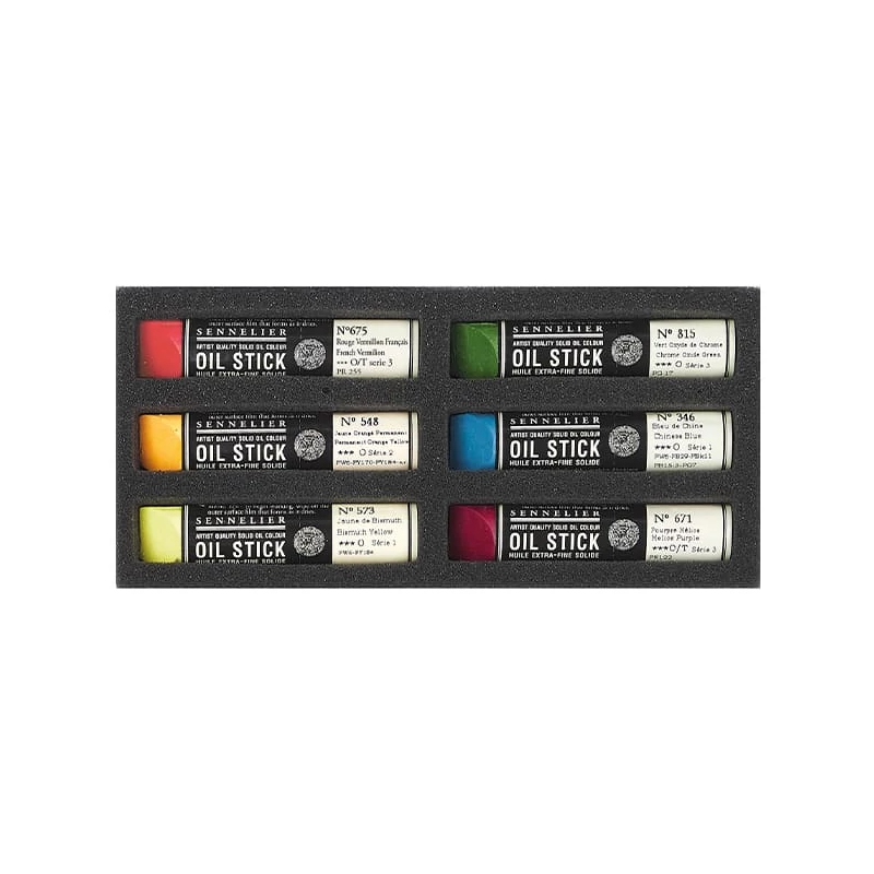 Sada olejových farieb v tvare tyčinky Sennelier Oil Stick - 6x12 ml, bicoloured apple