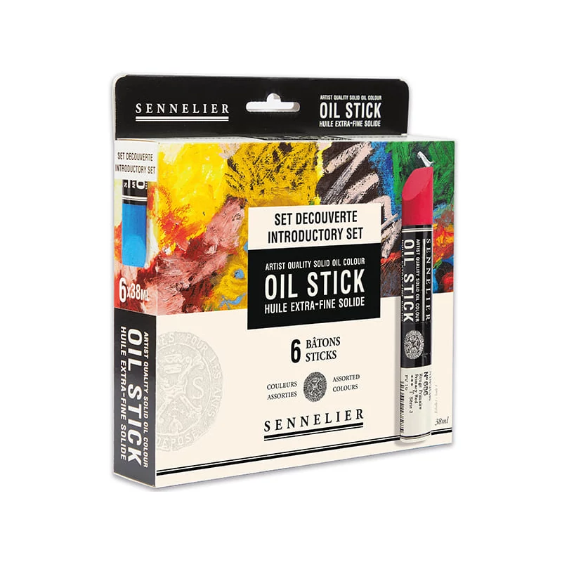 Sada olejových farieb v tvare tyčinky Sennelier Oil Stick - 6x38 ml, introductory set