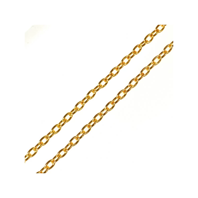 Kovová retiazka na výrobu šperkov, 2 m - zlatá farba, 2x1,5 mm