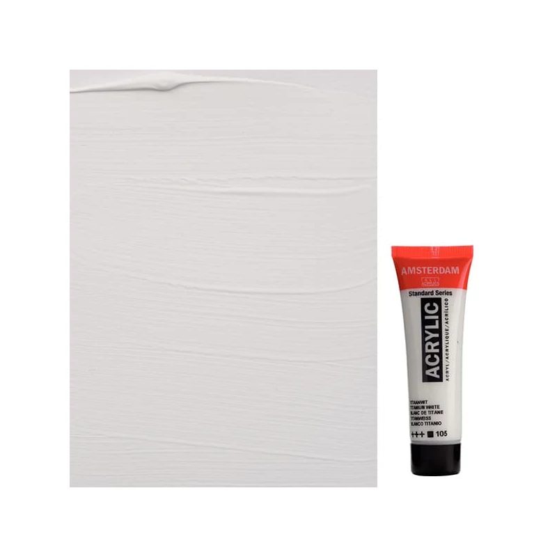 Akrylová farba Talens Amsterdam, 20 ml - 105, titanium white