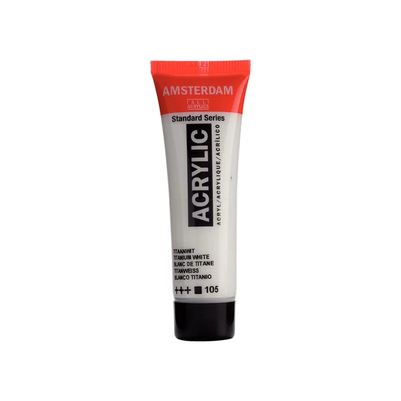Akrylová farba Talens Amsterdam, 20 ml - 105, titanium white