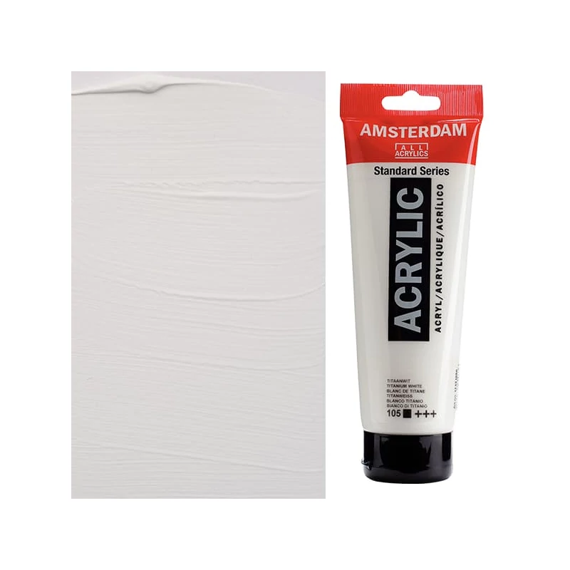Akrylová farba Talens Amsterdam, 250 ml - 105, titanium white