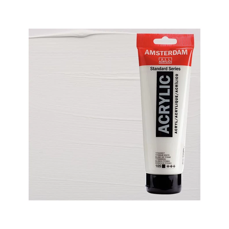 Akrylová farba Talens Amsterdam, 250 ml - 105, titanium white